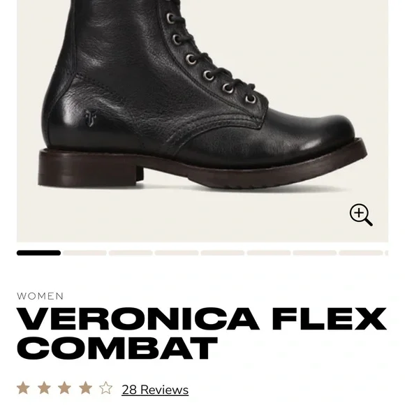 Frye Veronica Flex Combat Black Leather Boots - Picture 7 of 7